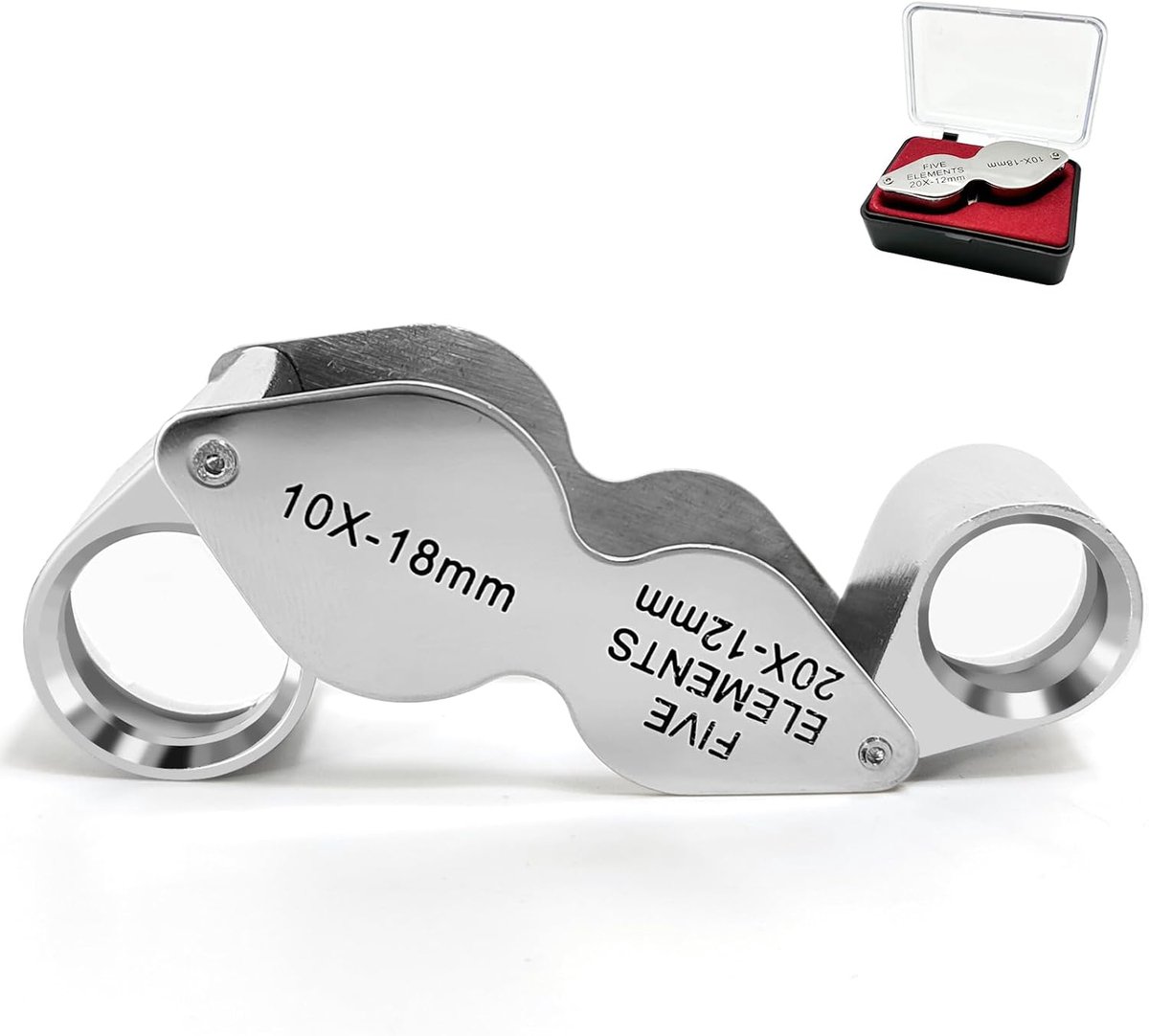 Lupen 10x 20x - 2-in-1 opvouwbare vergrootglas - ideaal voor sieraden en munten - ShopVlot