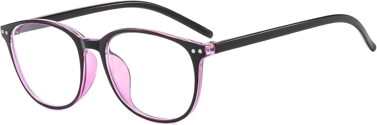 Myopia brillen 1.5 - zwarte en rode uitvoering - rond design - beschermt tegen blauw licht - ShopVlot