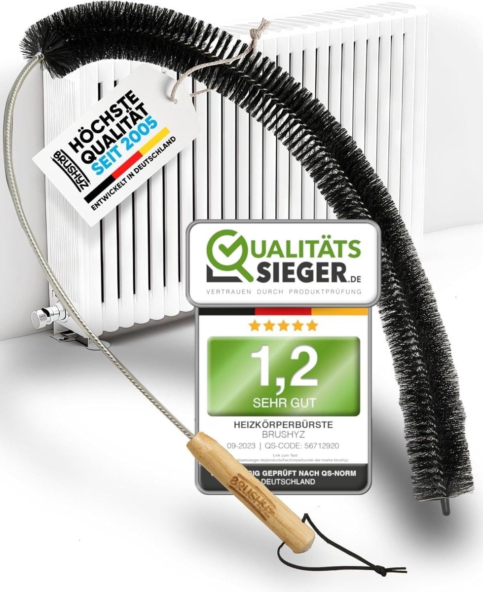 Verwarmingsborstel - Zwart - 80 cm - Verwarmingsreinigingsborstel voor Verbetering van Binnenklimaat - Voor Standaard Radiatoren
