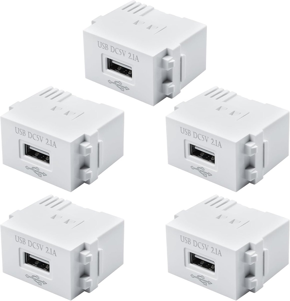 USB Power Module Set van 5 - 220 V Stekker naar 5 V Transformator - 2.1 A Snellader voor Smartphones - ShopVlot