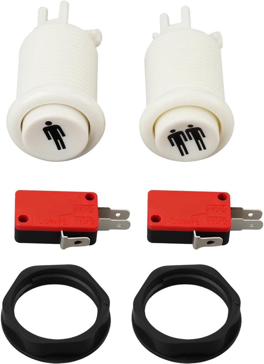 Arcade Game Start Button 2-Piece - 28mm Diameter - Duurzaam Kunststof - Ideaal voor Spelers - ShopVlot