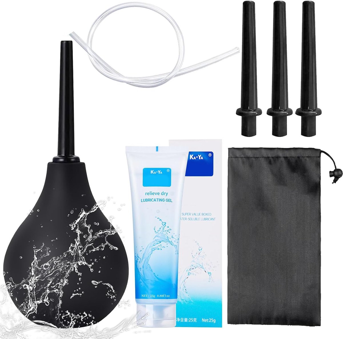 Intieme hygiëne set - externe anale douche - 3 zachte siliconen accessoires - voor grondige reiniging - ShopVlot