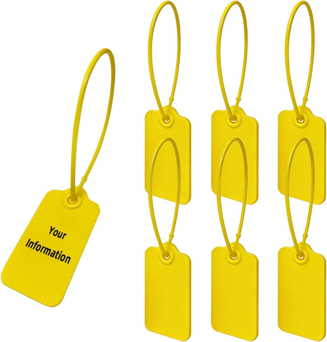 Waterdichte sleutelhangers 50 stuks - Herbruikbaar plastic - Gele labels - Eenvoudige identificatie - ShopVlot
