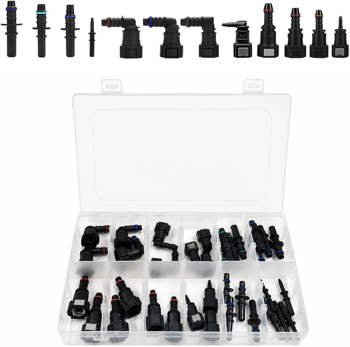 Brandstofleidingsverbindingsset 36 stuks - snelkoppeling - SAE maten 6,3-9,89 mm - ideaal voor reparatie - ShopVlot