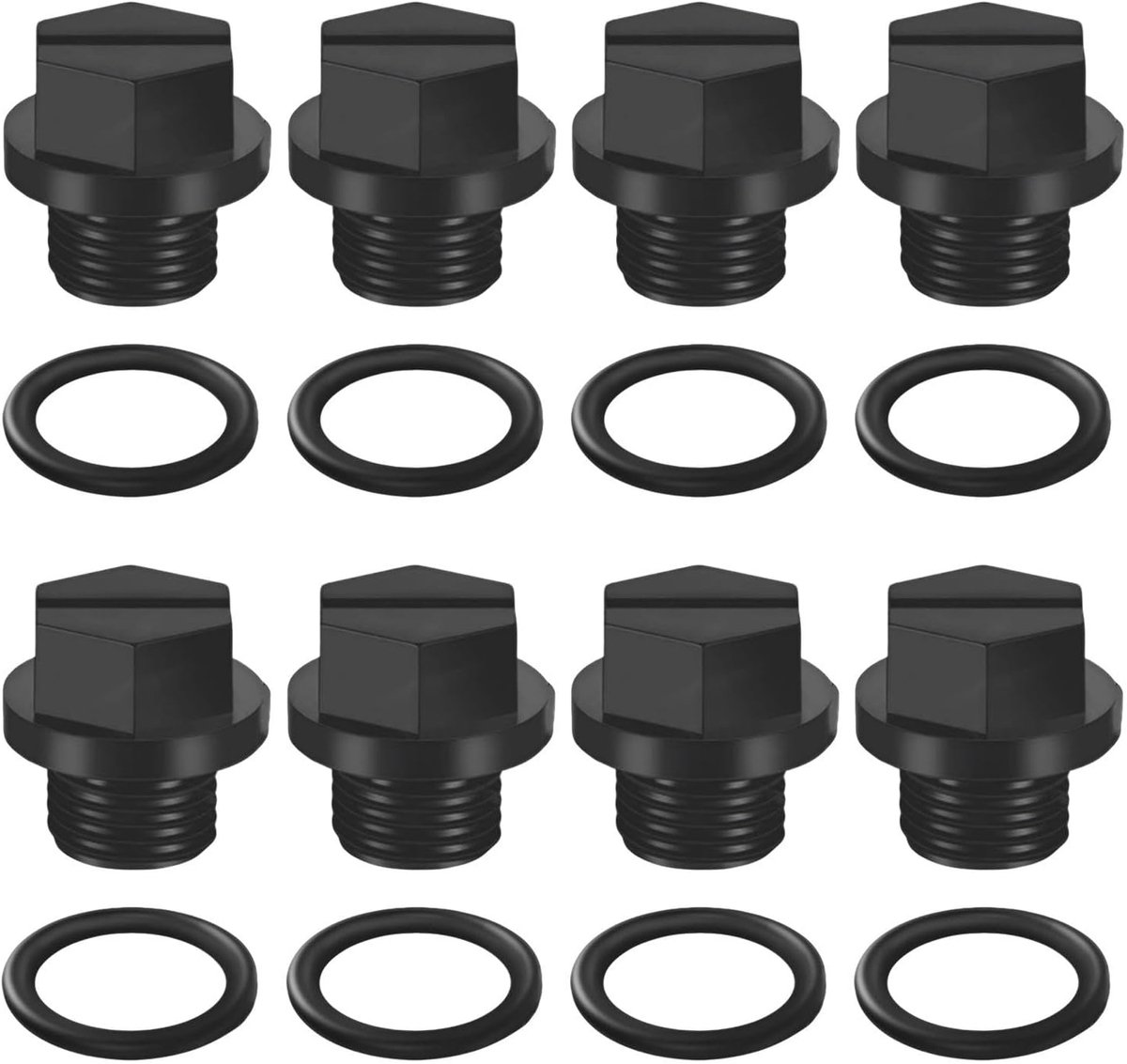 Afvoerpluggen 8st - Zwart - Met rubberen ring - Ideaal voor zwembaden - ShopVlot