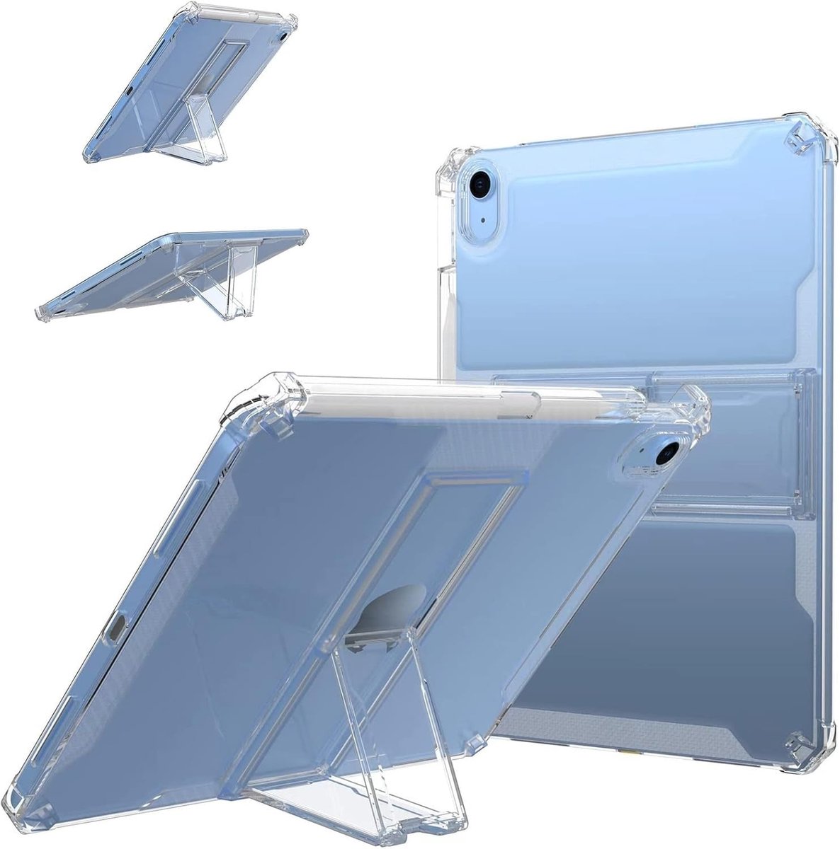 Hoes geschikt voor iPad Hoes A16 11e/10e Generatie 11 inch (2025/2022) – Transparant – Slim & Lichtgewicht – Kickstand – Pencil Houder – Beschermende Back Cover – Ntech
