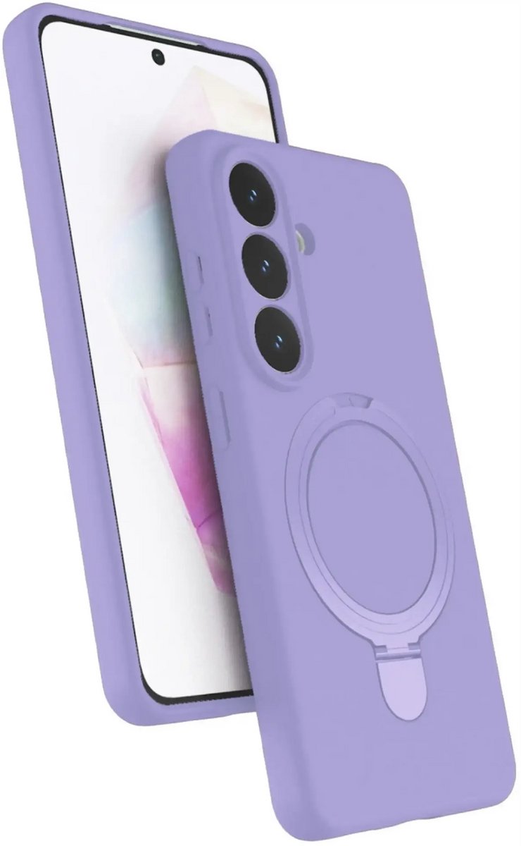 Hoesje Geschikt voor Samsung Galaxy A27 Hoesje – Lila – Zachte Siliconen Backcover met Ring – MagSafe Geschikt – Slim & Beschermend