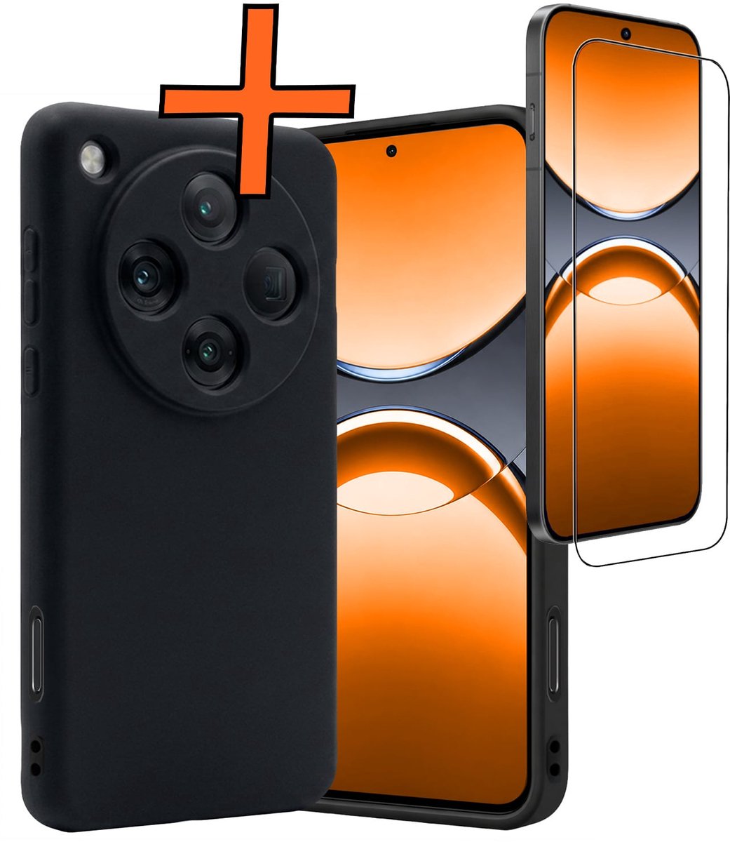 Hoes - Met Screenprotector - Geschikt voor OPPO Find X8 Pro - Sterk & Shockproof - Back Cover - Siliconen Case - Telefoon Hoes - Zwart