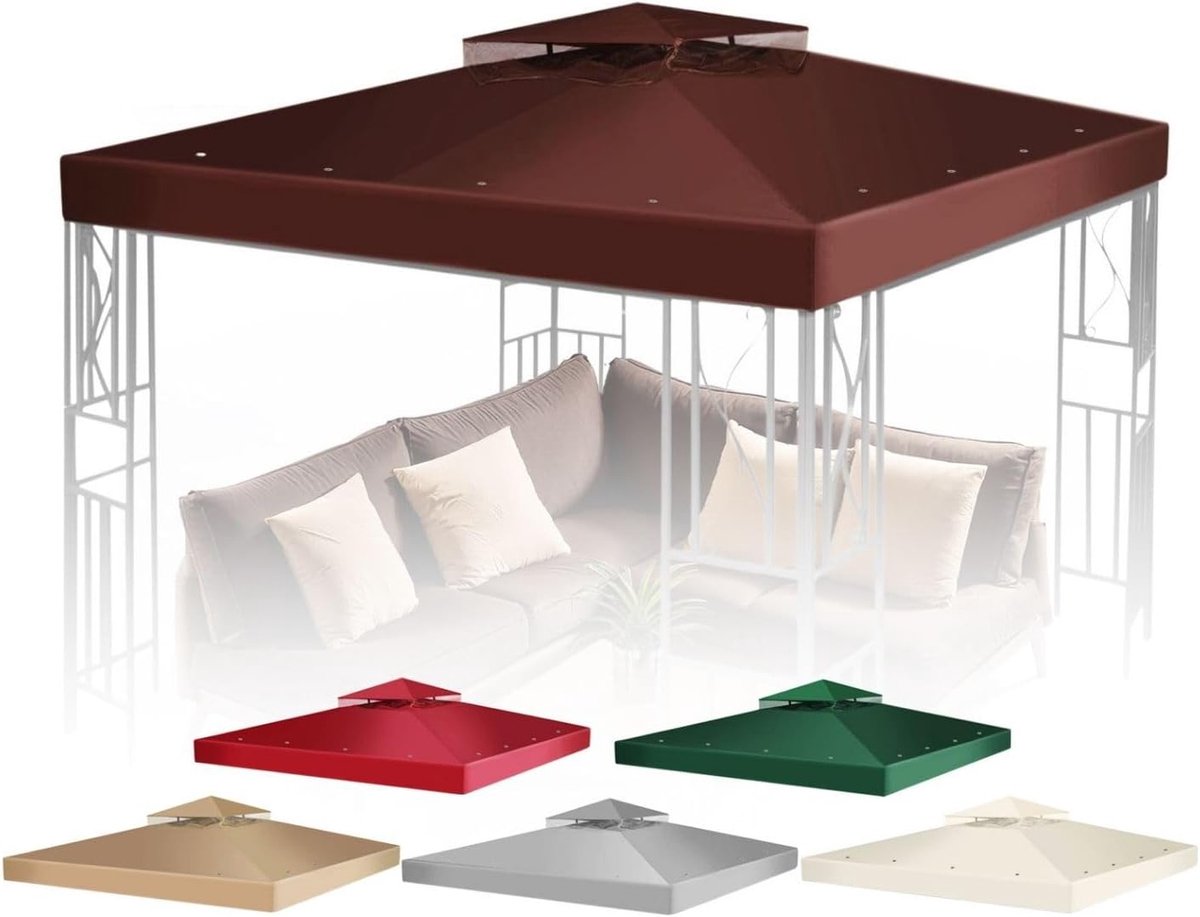 Flexzion 20 x 21cm Pavilion Canopy, Replacement Waterproof Cover - Outdoor Gazebo Awning Cover - ShopVlot