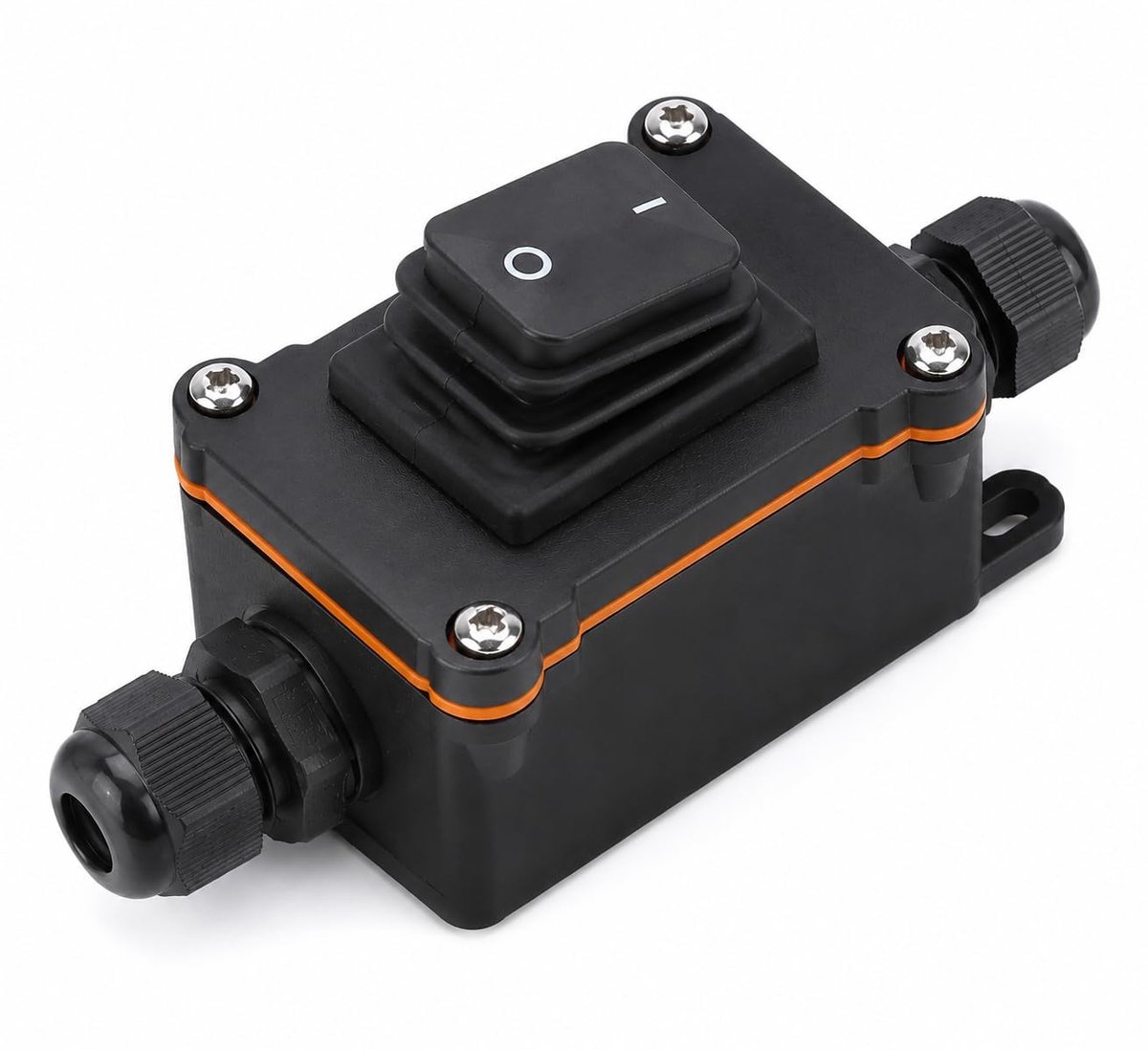 IP67 waterdichte kabelschakelaar voor buiten, 16 A, 220 V, met zwarte knop, robuuste schakelaar zonder verlichting - ShopVlot