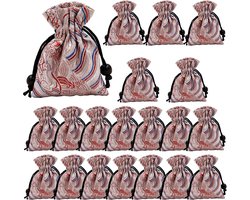 DUGYIRS 20 Stuks Sieradenzakje met Trekkoord Borduurhalsband Sieradenzak Feesttas Klein Cadeautasje voor - ShopVlot