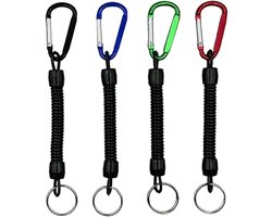 4 Pcs Breakout Safety Lanyard, Spiral Band for Tools Elastic Lanyard with Lost Lost Keychain Safe Camping Tether for - ShopVlot