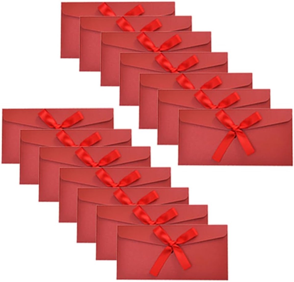 14 stuks vintage enveloppen met strik, voor bruiloft, parelglanspapier, ideaal voor knutselen met Kerstmis of als - ShopVlot
