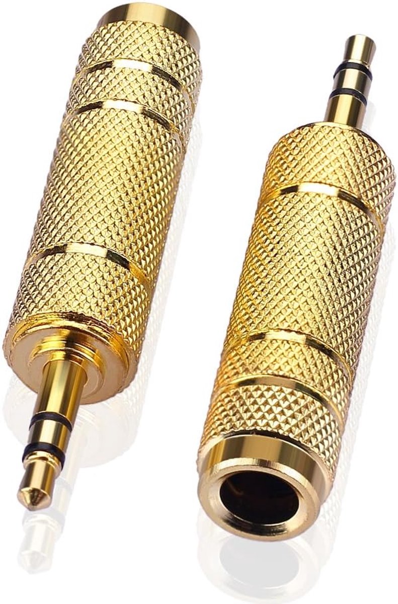 2pcs 3.5mm stereo plug to 6.3mm stereo jack, jack plug to jack jack - ShopVlot