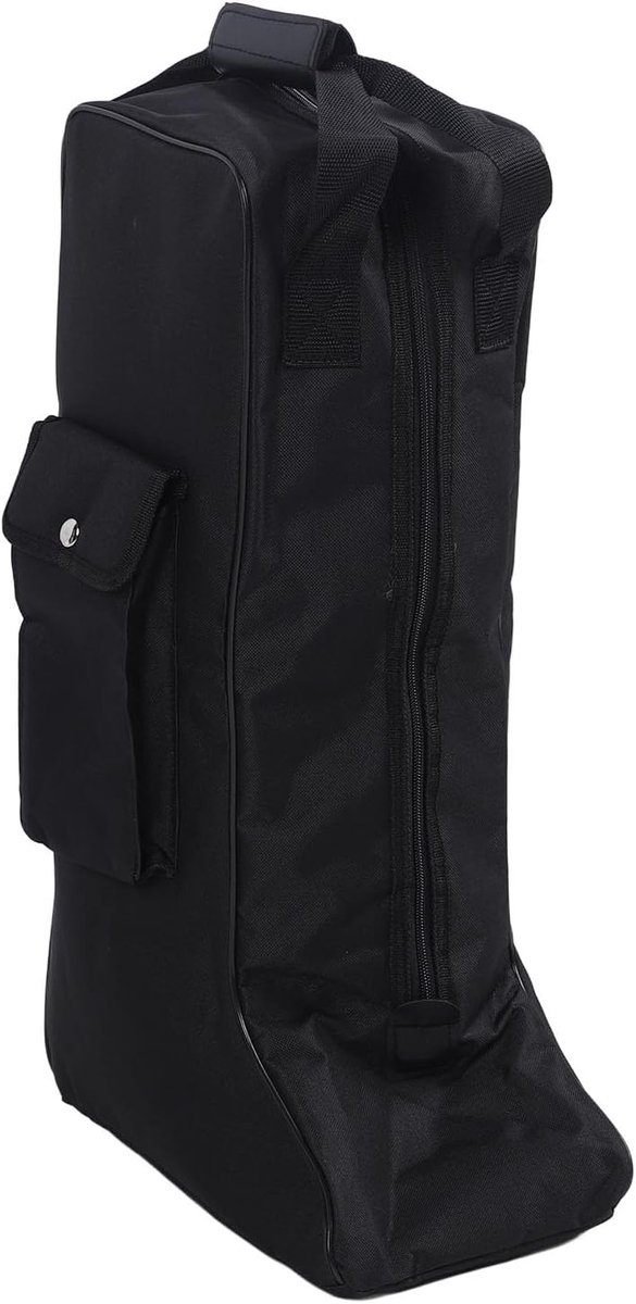 Boot Bag Oxford Cloth and Leather Black Portable Storage Bag for Cowboy Snowshoes Travel - ShopVlot