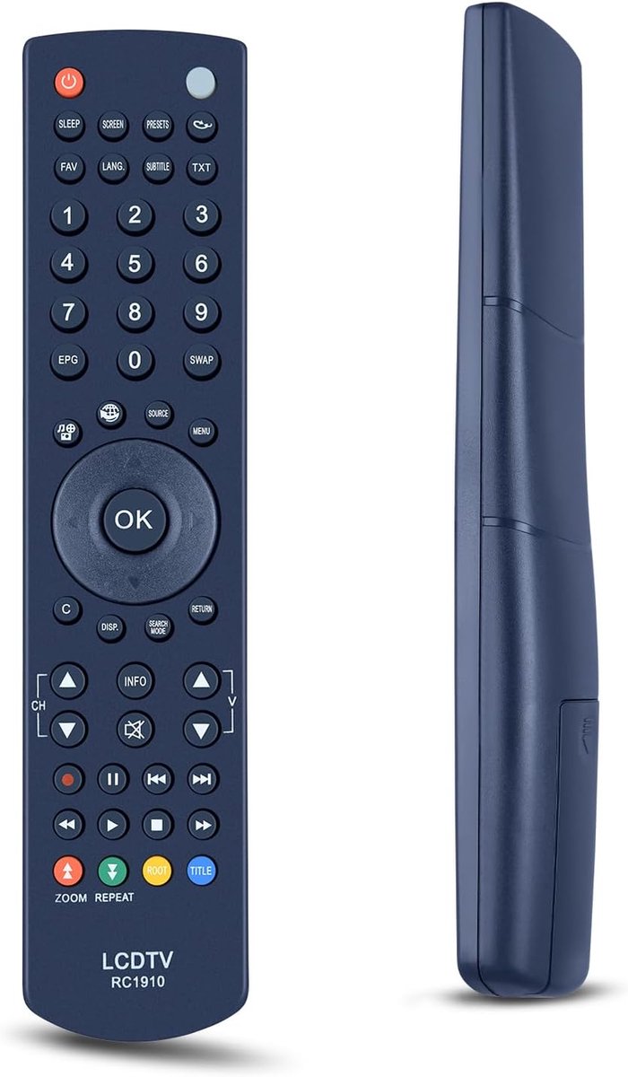 RC1910 vervangende afstandsbediening geschikt voor Toshiba tv's, voor Techwood Grandin TV-afstandsbedieningen - ShopVlot