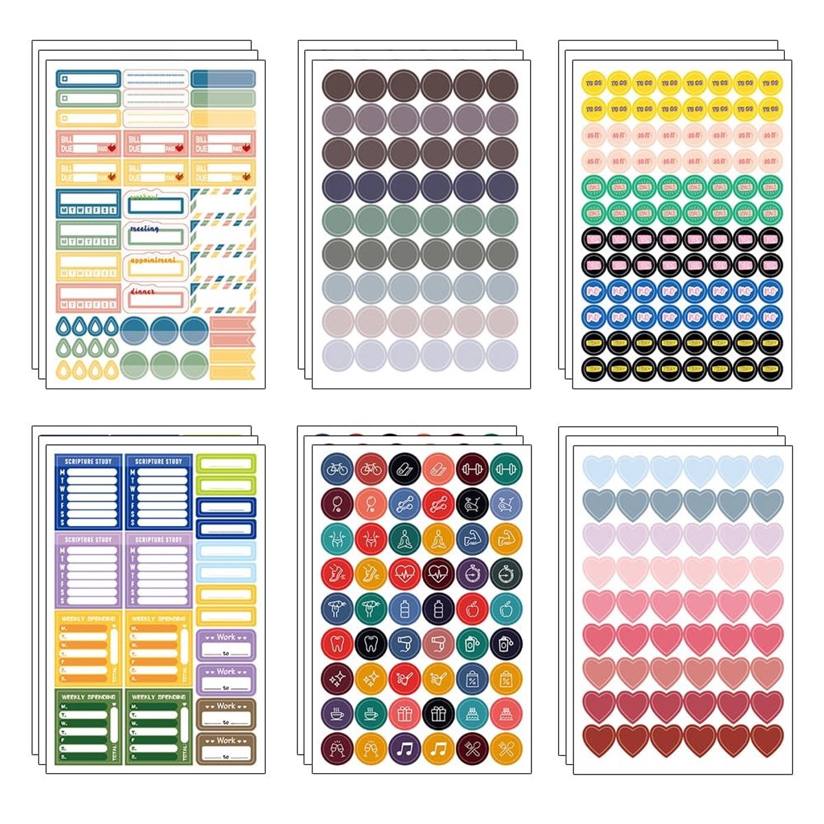 Solidchoice - 18 Bladen Planner Stickers voor Organisatie en Creativiteit