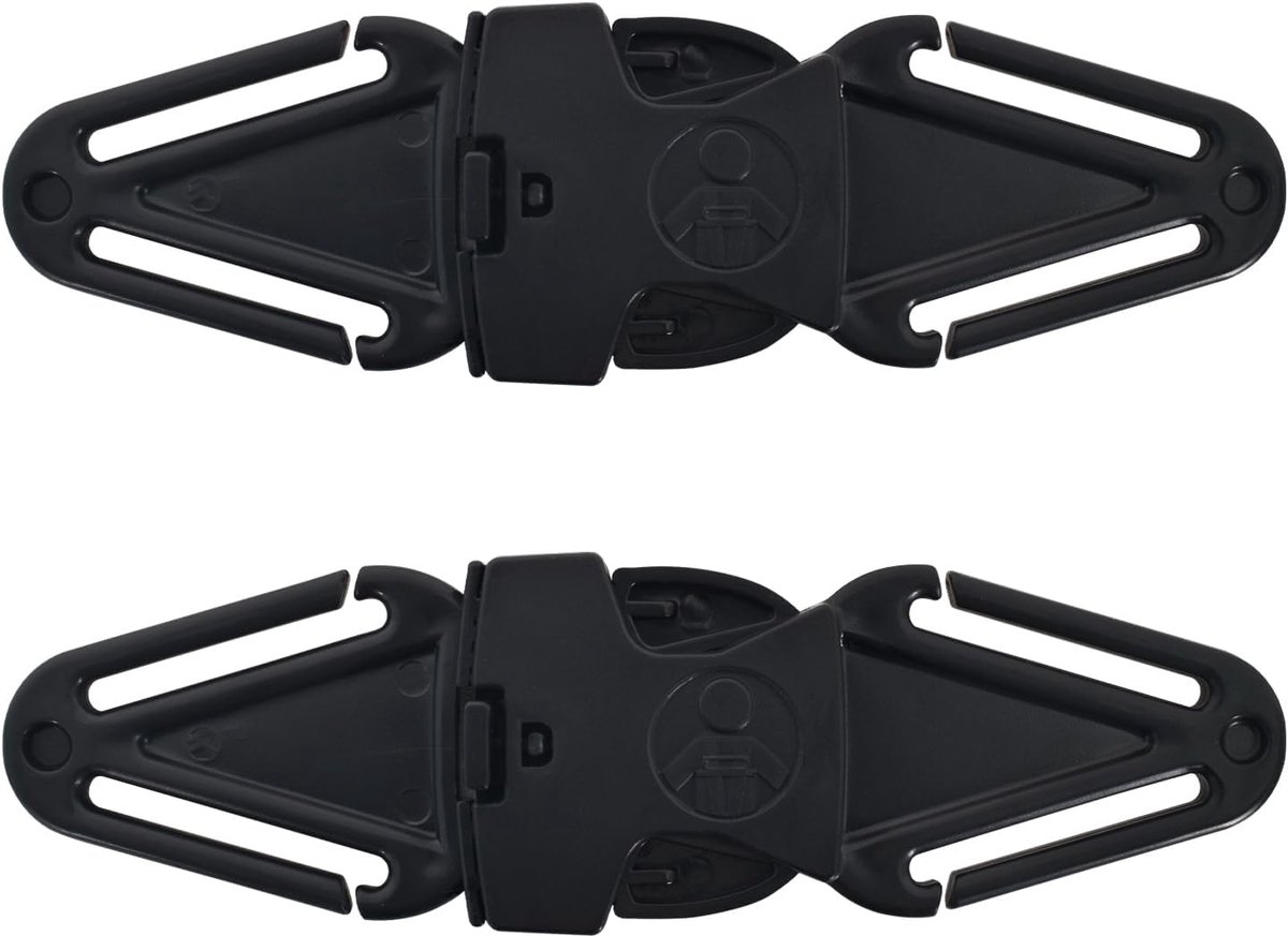 2 Pcs Chest Strap Clip Safety Buckle Child Safety Belt Car Seat Lock Black - ShopVlot