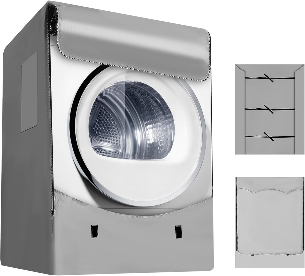 Washing Machine Cover Top Load Cover Tumble Dryer Cover Waterproof Outdoor Grey XL 60 x 64 x 85 cm - ShopVlot