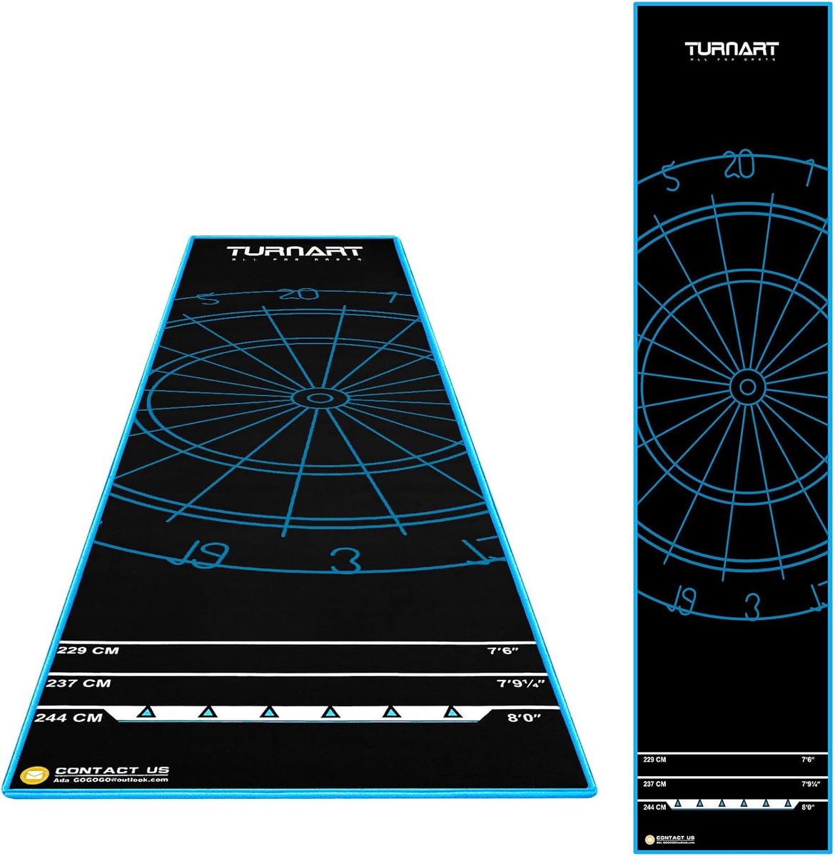 Turnart Dartmat, darttapijt, dartpijlen, accessoires voor dartbord, dartmat voor steeldart darttapijt met werplijn - ShopVlot