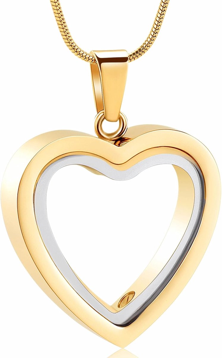 Cremation Jewelry Glass Heart Urn Necklace For Ash Stainless Steel Memorial for Ash Keepsake Pendants for Women - ShopVlot