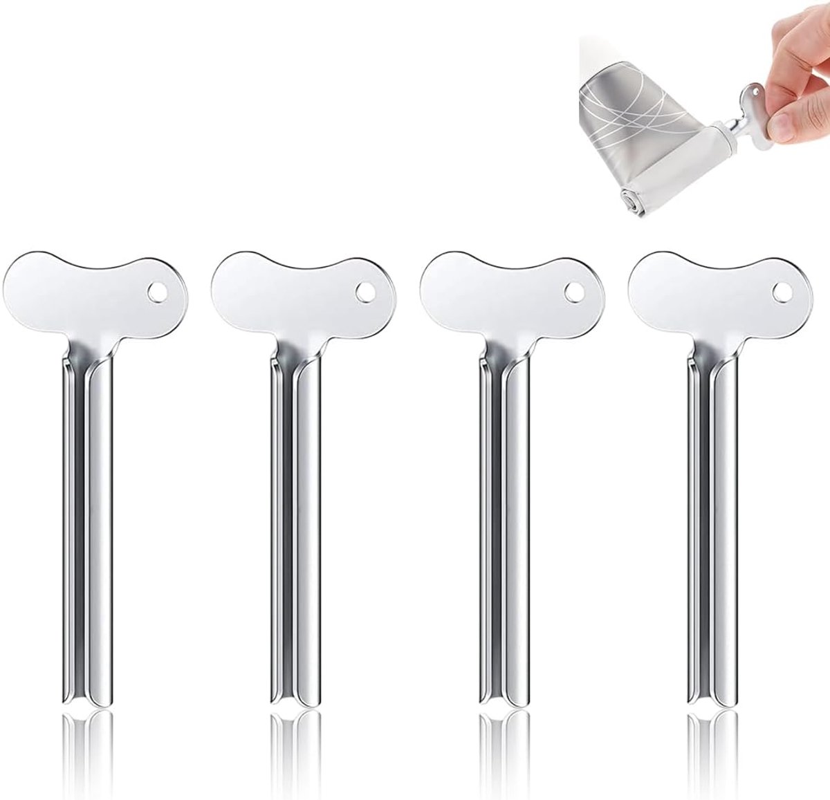 Tubepegs, 4 pieces stainless steel, tube dispenser in silver, length 8 cm - ShopVlot