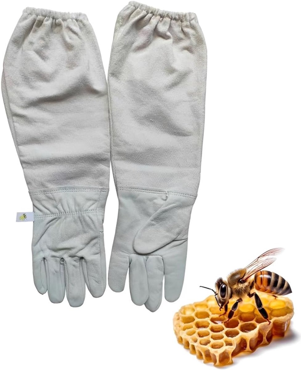 Imkerhandschoenen van echt geitenleer, steek- en prikbestendig, lange mouwen, ademend, voor imker, tuinieren, voor - ShopVlot