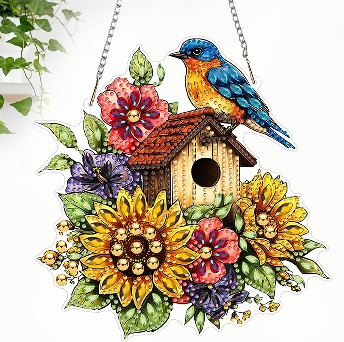 CEOVR Vogel diamant schilderij opknoping kits volwassenen, doe-het-zelf diamant schilderij ornament kits volwassenen - ShopVlot