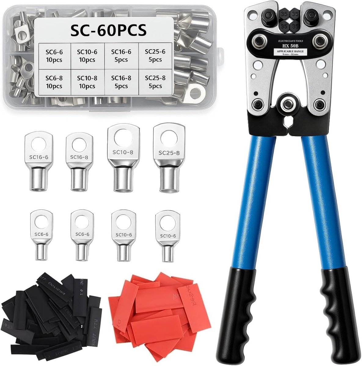 Professional Crimping Pliers for Cable Lugs 10-1/0 AWG (6-50 mm²) - ShopVlot