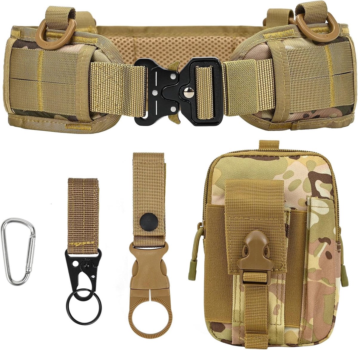 LUUFAN Tactical Belt Set, Military Adjustable Nylon Work Belt for Men with Heavy Duty Quick Release Metal Buckle for - ShopVlot