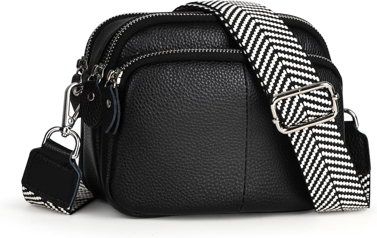 befen Genuine Leather Crossbody Bag for Women, Wide Strap, Small Shoulder Bag for Women, for Daily Work, Shopping - ShopVlot