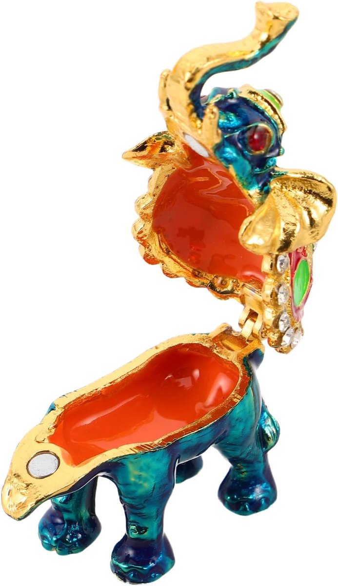 Sieradendoosje - handbeschilderd olifantenmotief - met strass - veilige bescherming voor sieraden - ShopVlot