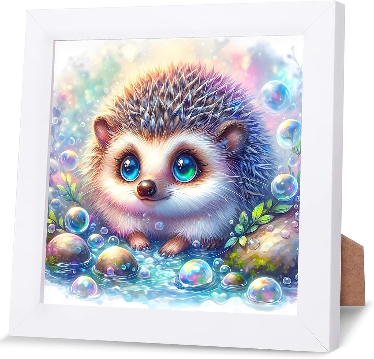 Diamantschilderij egel voor kinderen - met lijst - doe-het-zelf kunst - creatief cadeau voor decoratie - ShopVlot