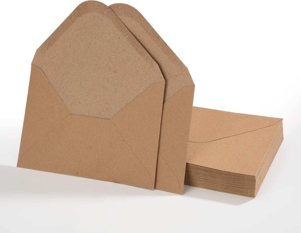 Enveloppen 16 x 11 cm - Vintage met Zelfklevende Rand - Puntflap - Perfect voor Verjaardagskaarten - ShopVlot