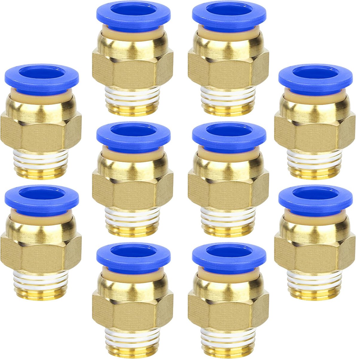Pneumatische verbindingen 10 mm OD x 1/4 inch - Koper snelkoppeling - Slijtvast en corrosiebestendig - ShopVlot