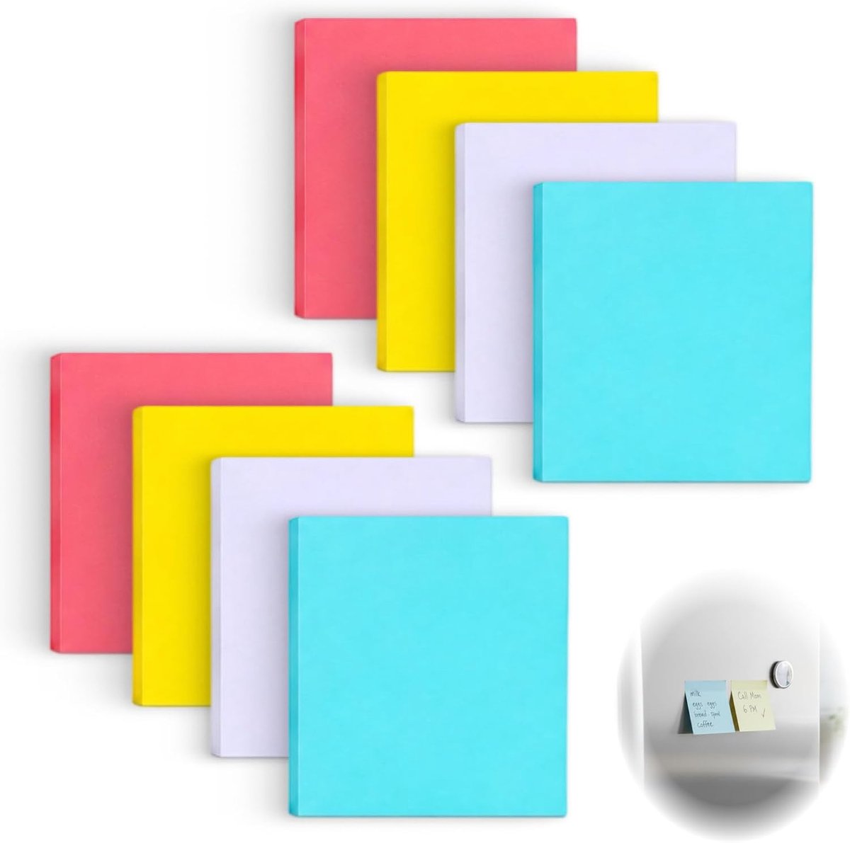 Sticky Notes 800 stuks - pastel 76 x 76 mm - zelfklevende notities - perfect voor organisatie - ShopVlot