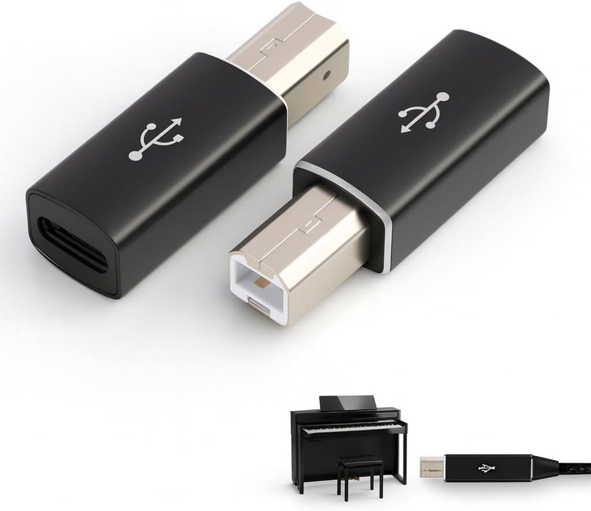 USB C naar USB B adapter - 2 stuks - plug & play - geschikt voor printers en scanners - ShopVlot