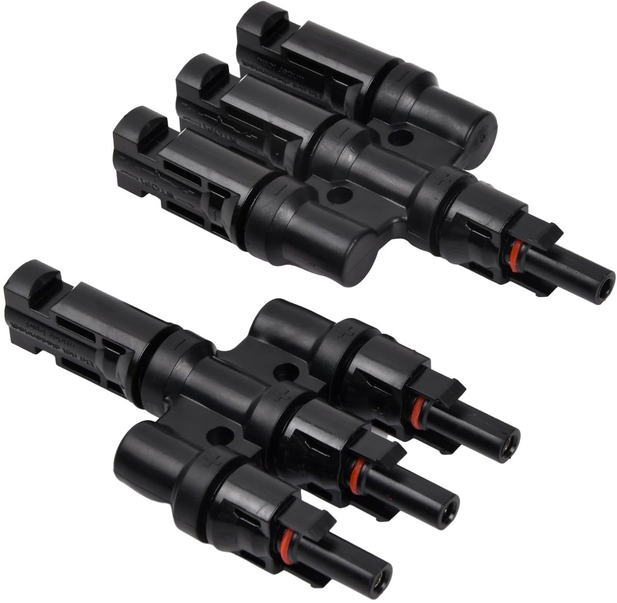 1 Pair T-Type 3 Branch Solar Plug Connectors, Solar Panel Photovoltaic Connector, T Type 3 Branch Solar Connector, MC4 - ShopVlot