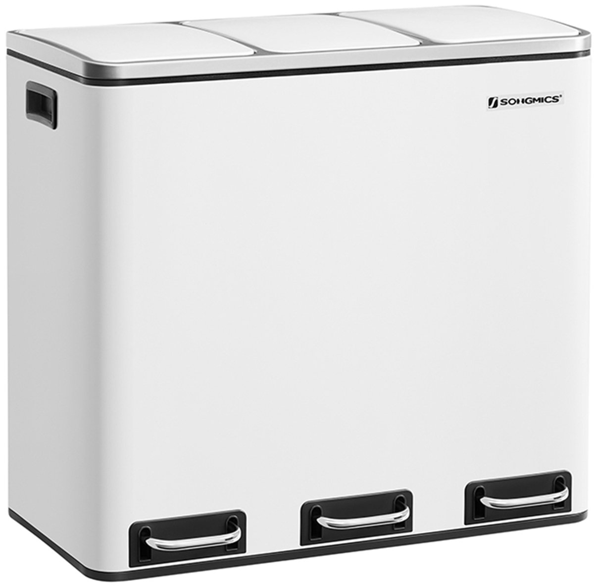 Conway Living® Afvalscheidingsbak 3 x 18 Liter - Pedaalemmer met 3 Vakken en Soft-Close Deksels - Binnenemmers - Wit