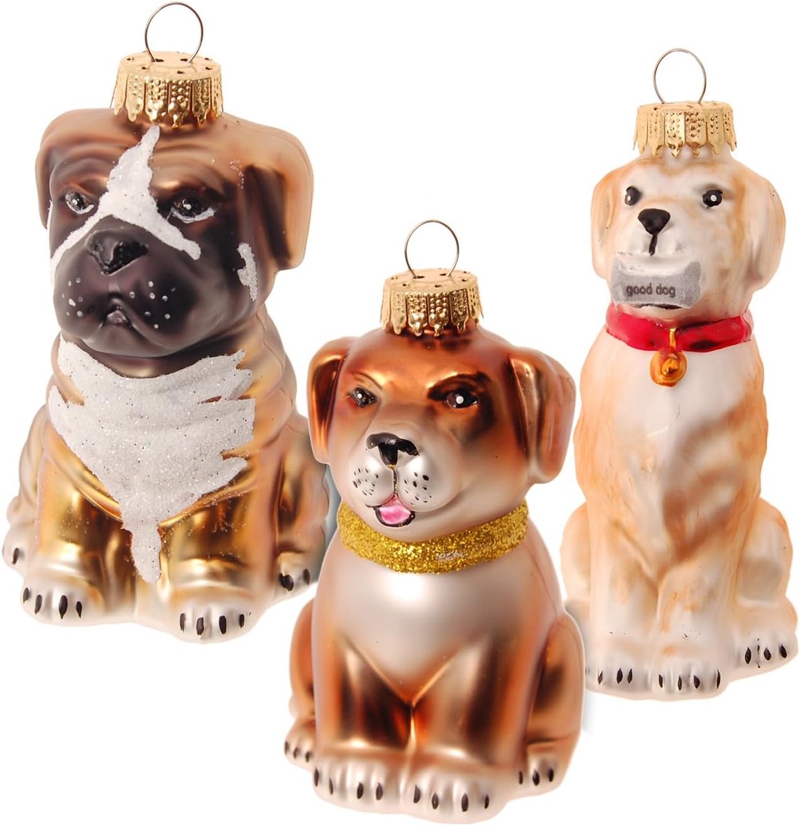Krebs Glas Lauscha - Christmas tree decoration/Christmas decoration figure made of glass - glass dog set - ShopVlot