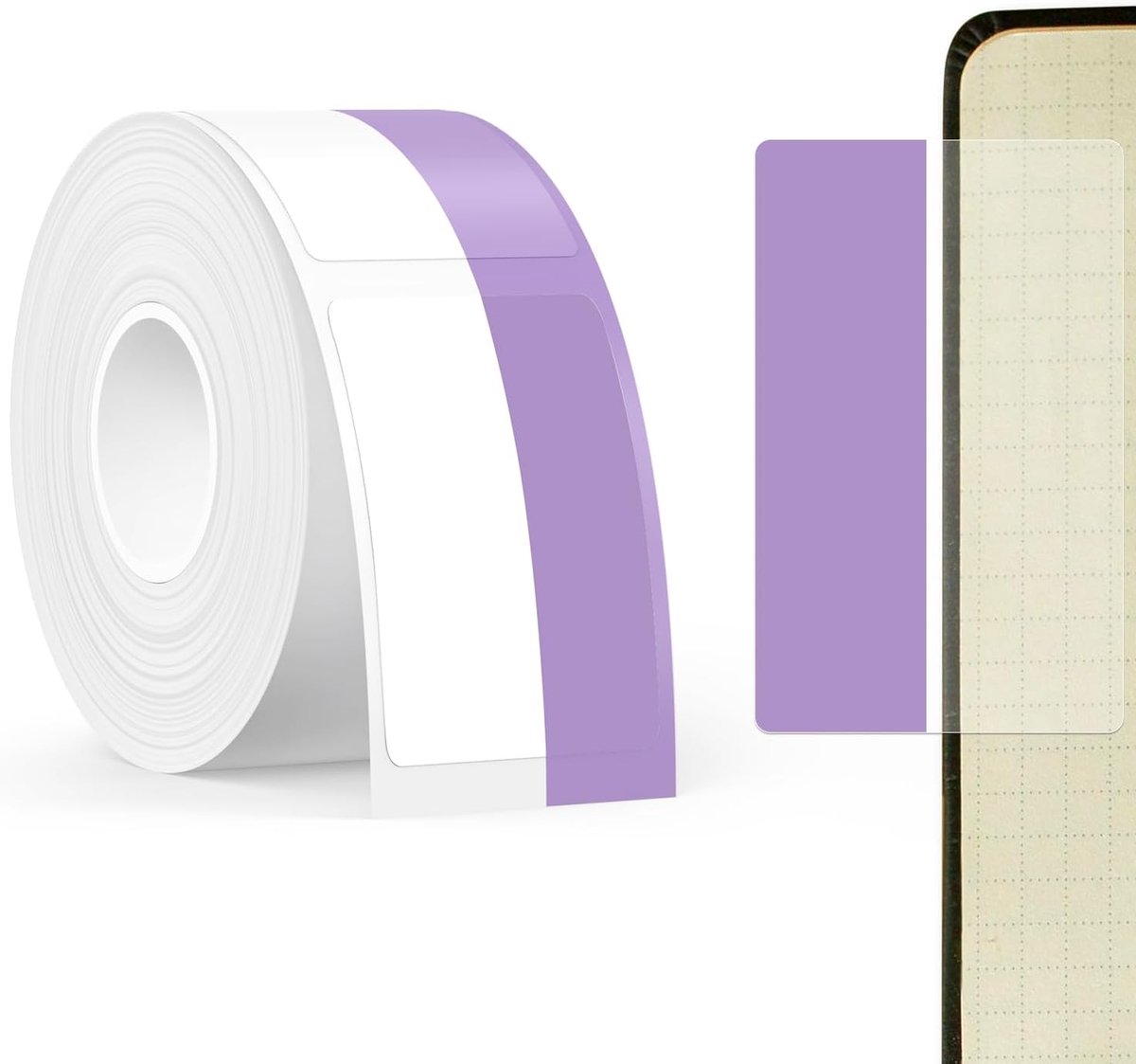 SUPVAN KATASYMBOL T50M Pro Label Strap, 45mm x 13mm + 15mm, Black on Purple - ShopVlot