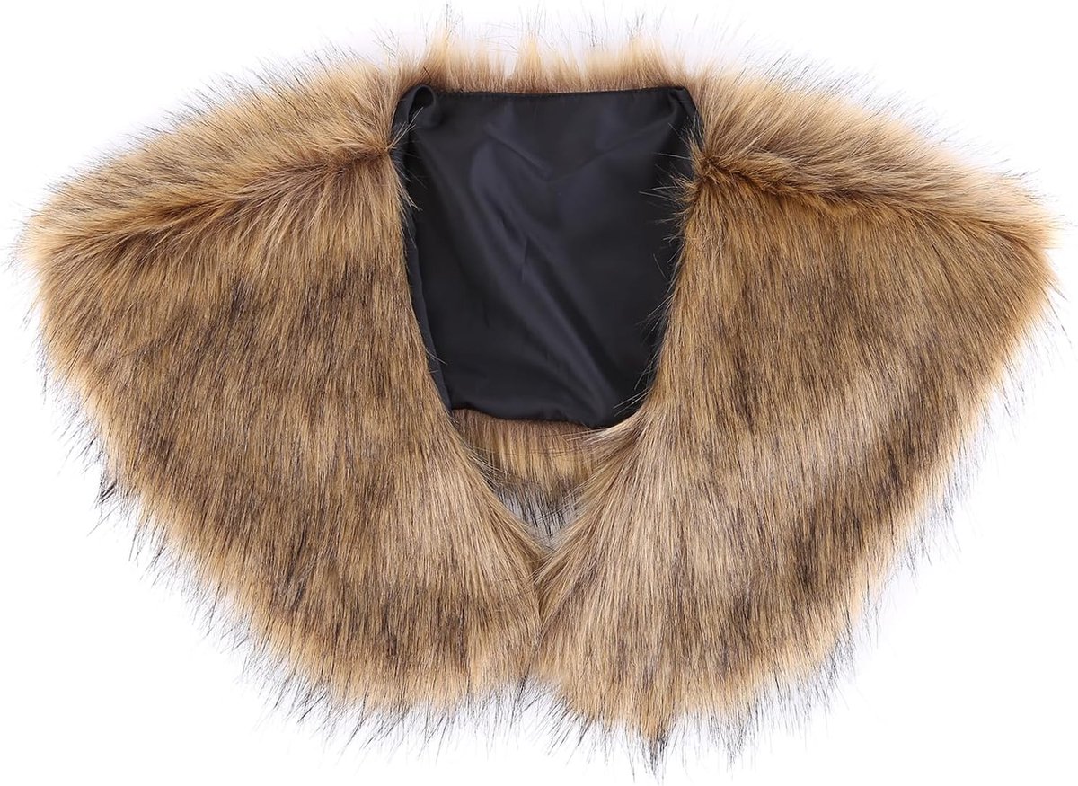 Asudaro Men's Viking Cape Faux Fur Shoulder Collar Medieval Warrior Costume Faux Fur Collar Viking Warrior Shoulder - ShopVlot