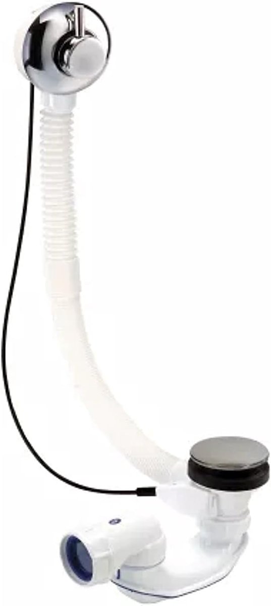 Nicoll 0203611 Bath Drain Fitting ABS Chrome Plated with Cable - ShopVlot
