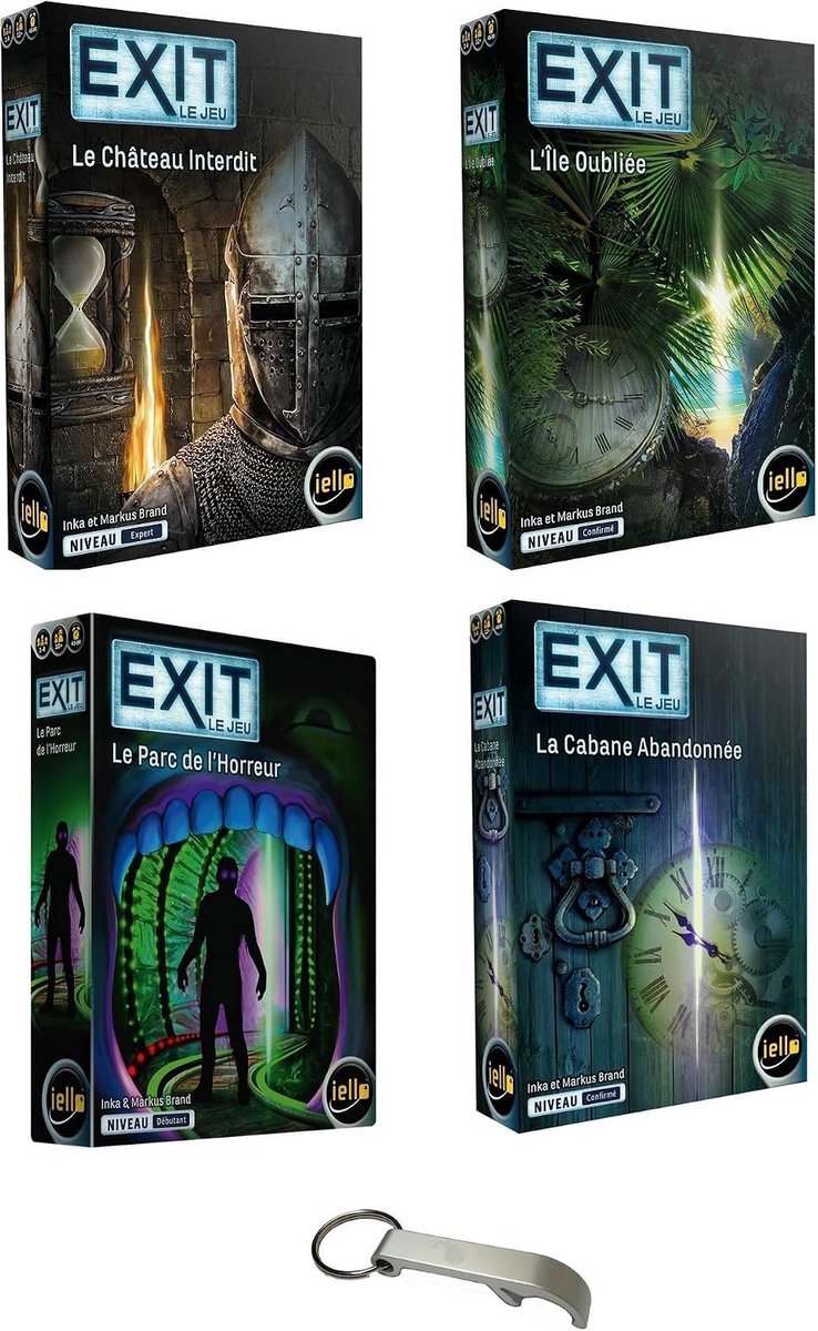 Set of 4 missions in French, Le Manoir Sinistre + Le Castle prohibited + Le Parc de L'Horror + La Spukhaus + 1 Bottle - ShopVlot