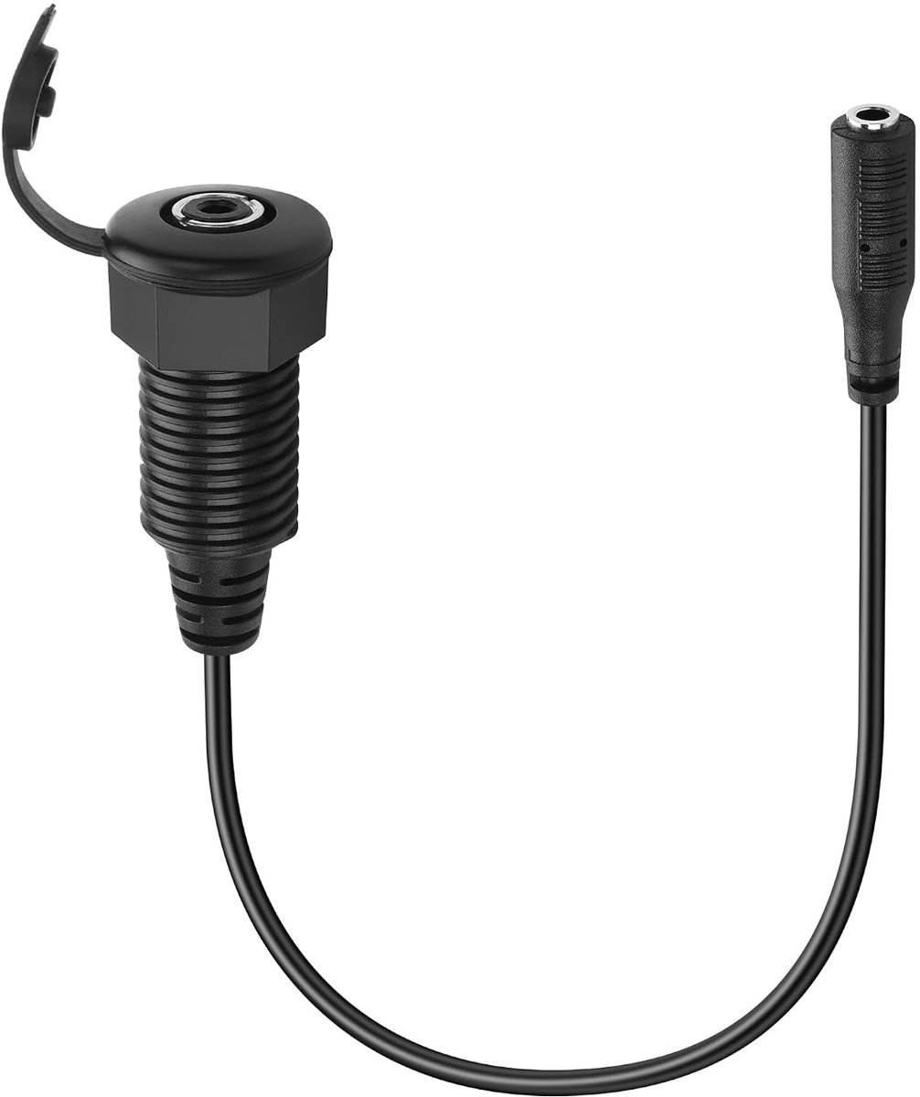 1/8" Stereo Panel Mount Jack, 3.5mm TRS Bushing to Female, Waterproof Stereo Cable, Fixed Thread for Headphones - ShopVlot