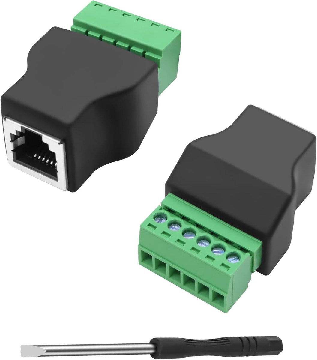 MEIRIYFA RJ12 Bus to 6 Pin Screw Terminals Solderless Adapter, RJ12 6P6C Bushing to 6 Pin Screw Terminals Adapter for - ShopVlot