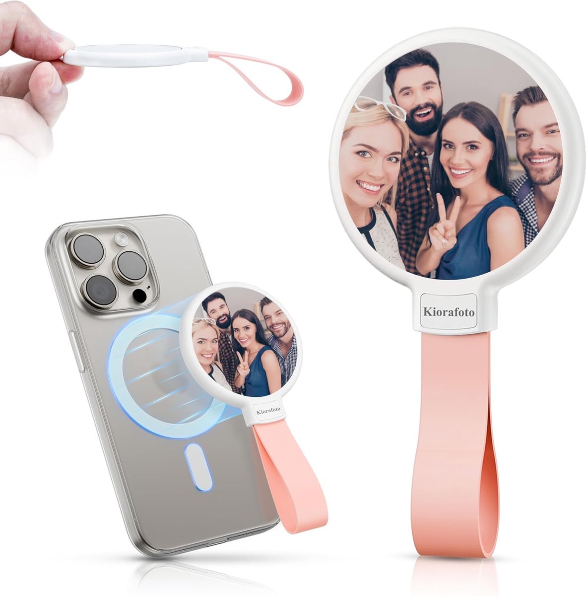 Kiorafoto Magnetic Phone Mirror PINK - ShopVlot