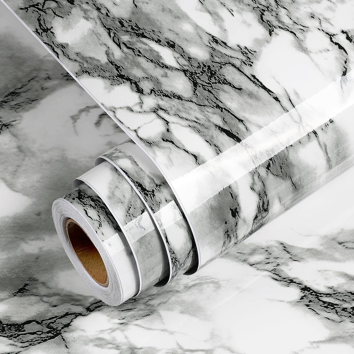 YENHOME Dark Grey Wall Wallpaper Self-Adhesive Marble Furniture Film 81 x 300 cm Adhesive Film Marble Look Dark Grey - ShopVlot