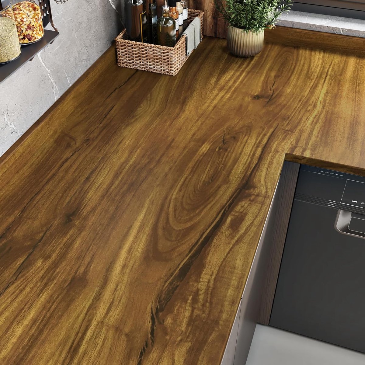 Adhesive Film, Wood Look, Wooden Wall, Self-Adhesive Wallpaper, Brown, Wood Look, Kitchen Backing, Self-Adhesive - ShopVlot