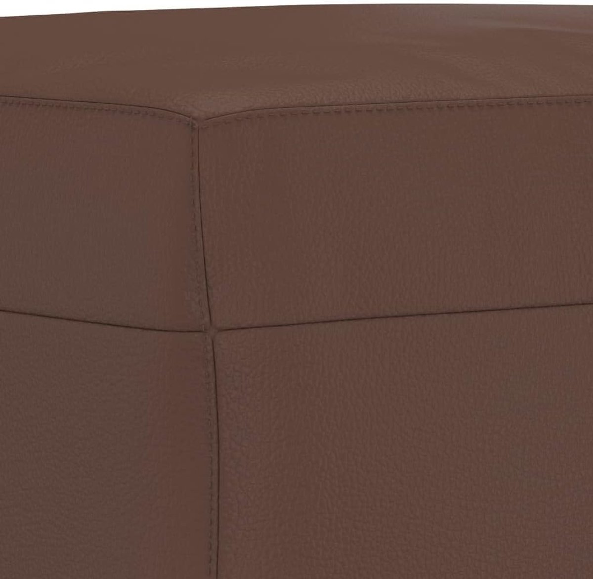 Zitbank Kunstleer - Halbank Voetenbank - Extra Zitplaats - Vuilafstotend Oppervlak - 100 x 35 x 41 cm - Bruin